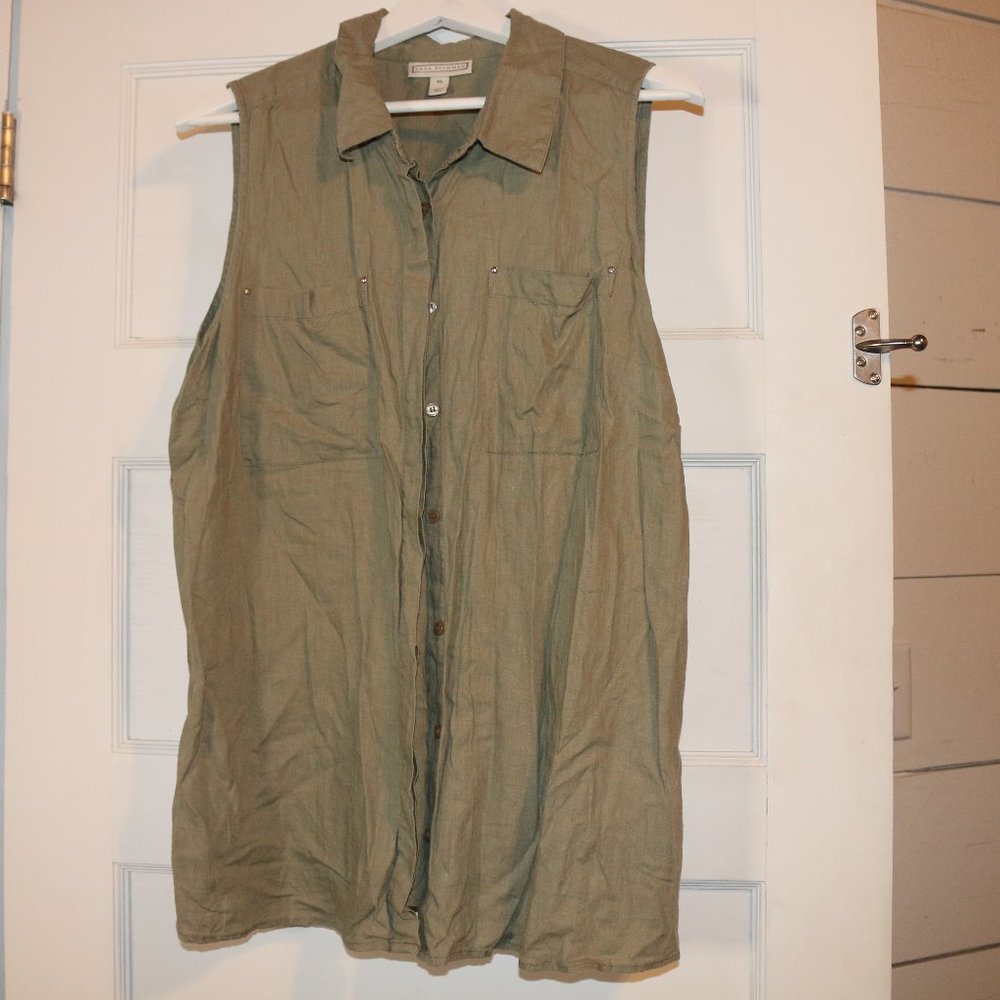 Linen Sleeveless Shirt